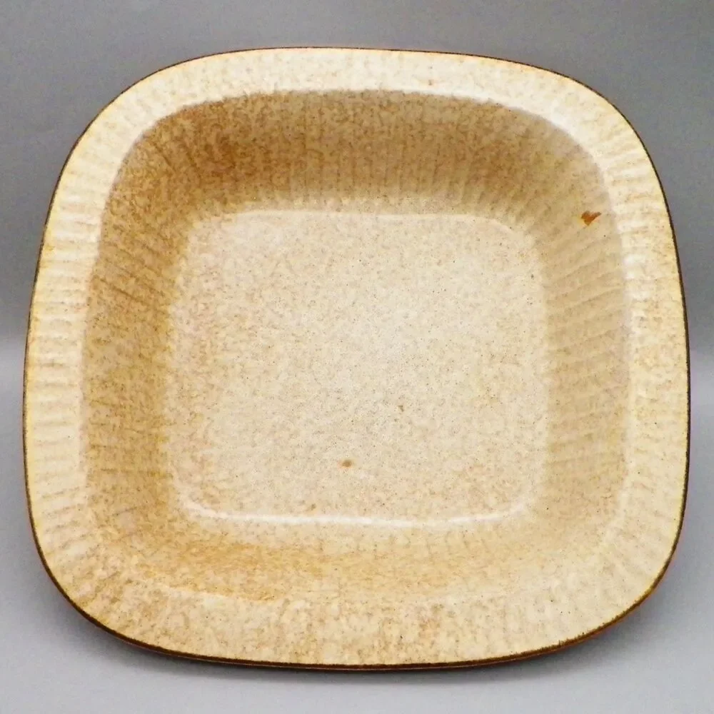 Vintage Pottery Craft Stoneware Square Casserole Dish #566 Mid Century Modern